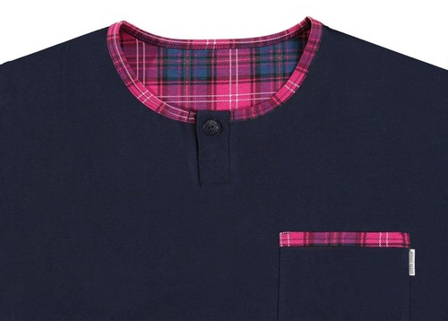 Herren Schlafanzug Sesto Pyjama 100% Baumwolle Langarm + Pyjamahose Nachtanzug - Bild 76 von 93