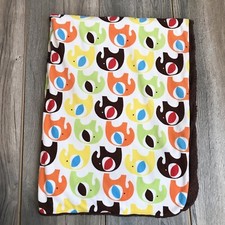 BANANAFISH Baby Security Blanket Brown MOD ELEPHANT Plush Fleece Sherpa Bright