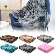 Faux Fur Fleece Throw Super Soft Blanket Cozy Plush Fuzzy Shaggy for Couch Sofa