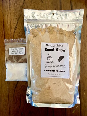 2 lb. Roach/Cricket Chow and 1 oz. Water Crystals Combo Fast Shipping!!