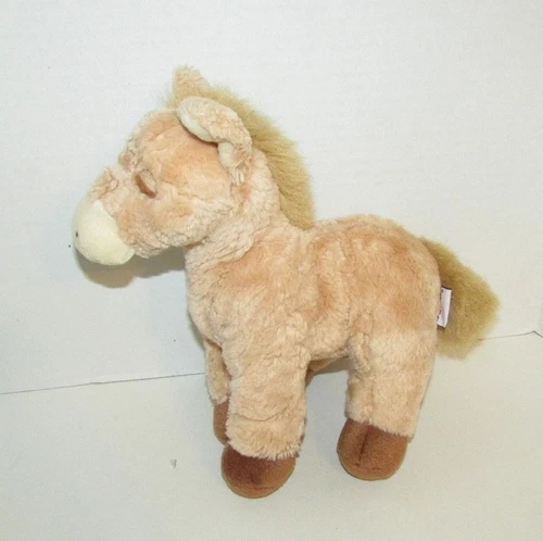 Gund plush Sweet Feet pony horse firm standing tan brown feet sleepy closed eyes