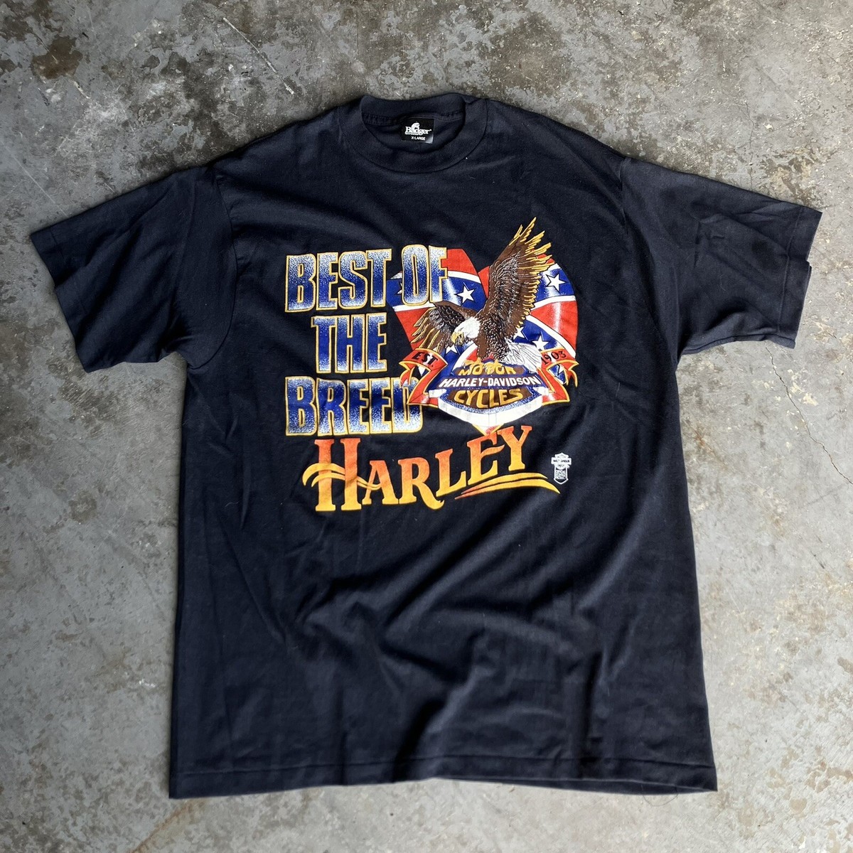 Harley-Davidson Tシャツ Lサイズ 80sスペシャルビンテージ VTG 1987 80s Harley-Davidson Best of the Breed T-Shirt Thin Black