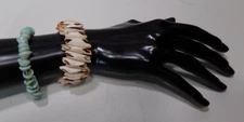 SET OF  TWO  HANDMADE   STRETCHY  SEA SHELL  BRACELETS     CF85 J88CR