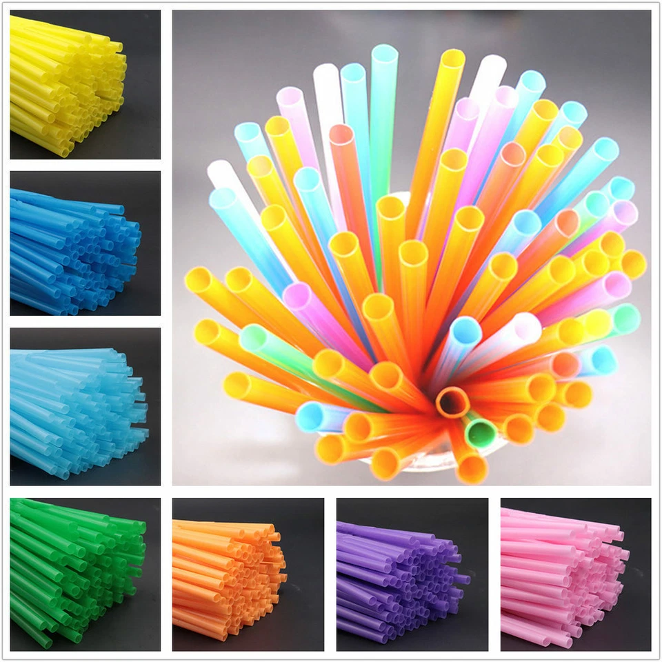 200 pajitas de plástico de colores desechables para cumpleaños boda celebración Foto 2 de 4