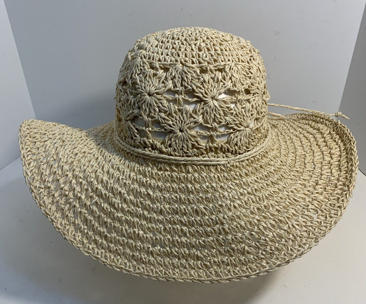 J. Jill Sun Straw Hat Beach Gardening Natural Tan 