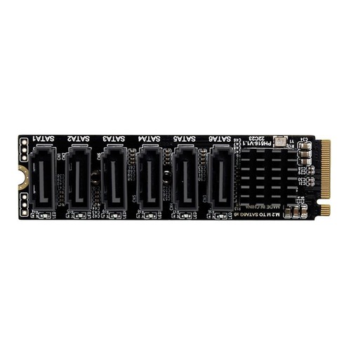 Tarjeta adaptadora M.2 NVMe PCI-E a 6 puertos SATA 3.0 ASM1166 6Gbps expansión PC - Imagen 13 de 23
