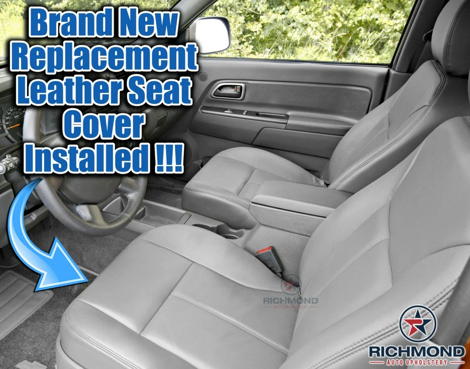 2004-2006 Chevy Colorado -Capa de assento de couro de substituição inferior lateral para motorista cinza - Imagem 3 de 4
