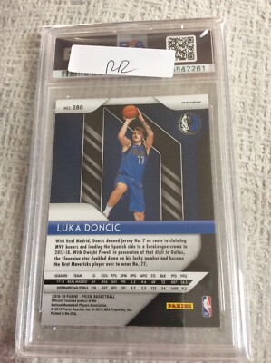 PSA 9.2018 Panini Prizm #280 Luka Doncic Red White Blue