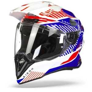 Airoh Commander Motorcycle MX Road Helmet Boost White/blue Gloss