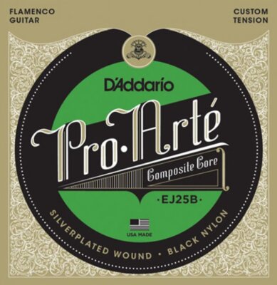 D'Addario EJ25B Pro-Art Black Nylon Composite, Flamenco Akustikgitarre Saiten