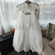 Girls size 8/9 white occasion dress flower girl wedding pageant communion