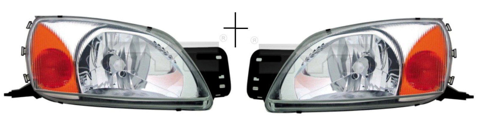 Phare avant Ford Fiesta IV et Courier 1999-2002 optique gauche et droite à réglage électrique