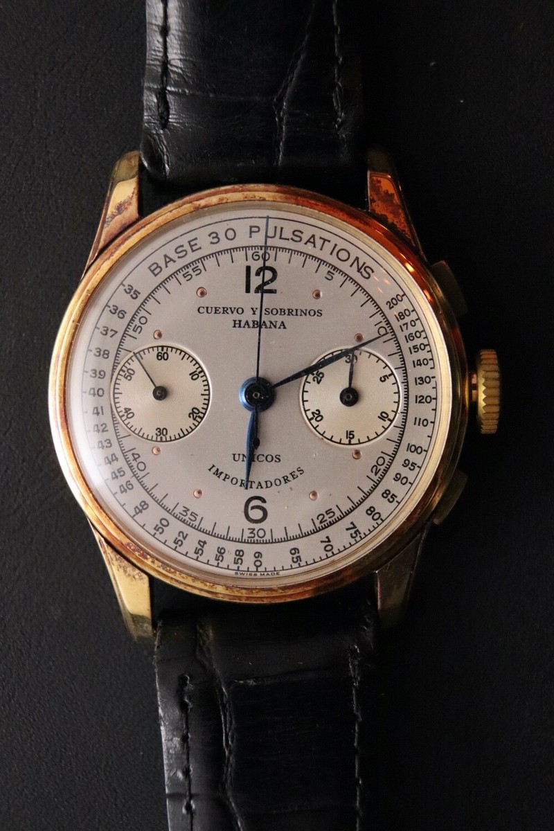 1940's CUERVO Y SOBRINOS 18k Gold Chronograph (CS-157) | eBay