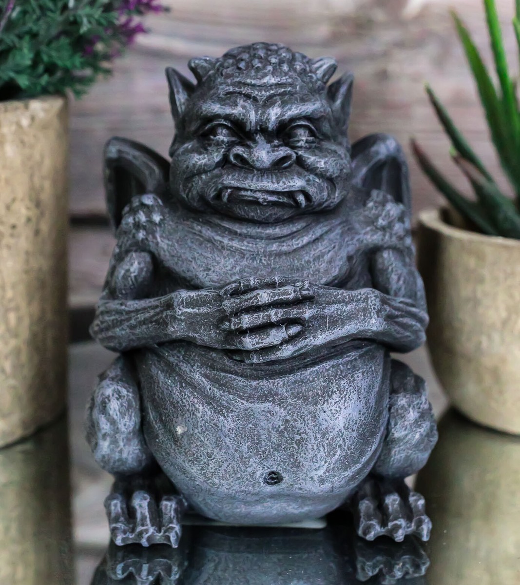 GARGOYLES Flip8 Satin Black 　HYDE着 Ebros Winged Fat Ogre Troll Gargoyle Statue 4