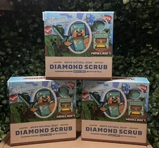 3 pack! Dr. Squatch Minecraft Diamond Scrub Limited Edition Soap - New (5oz.)