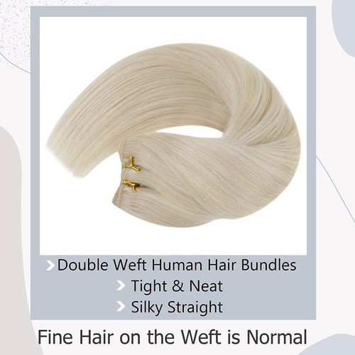Double Weft Hair Extensions Sew In Weave Remy Russian Human Hair 100g Pre Bundle - Picture 54 of 69