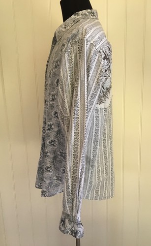 SHIRT Long sleeve COTTON Contrasting floral prints Guess XL Western Designer - Picture 6 of 8
