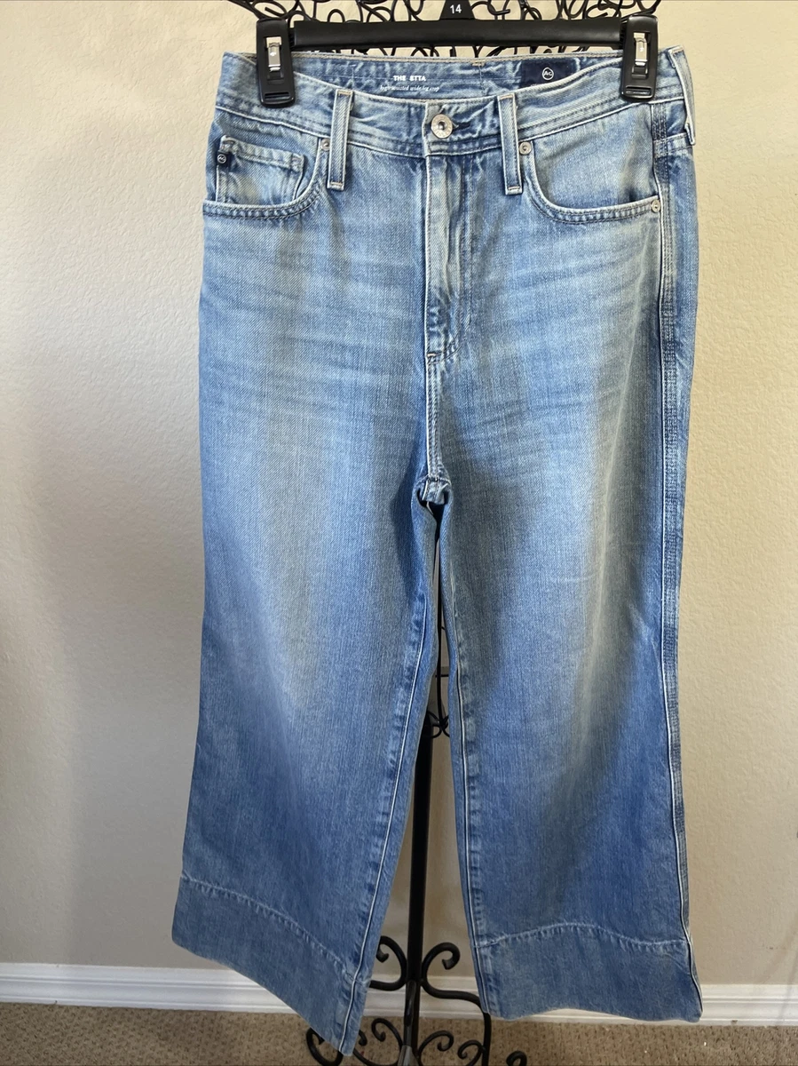 AG Adriano Goldschmied Jeans Women s 27 Blue The Etta High Waist Wide Leg USA