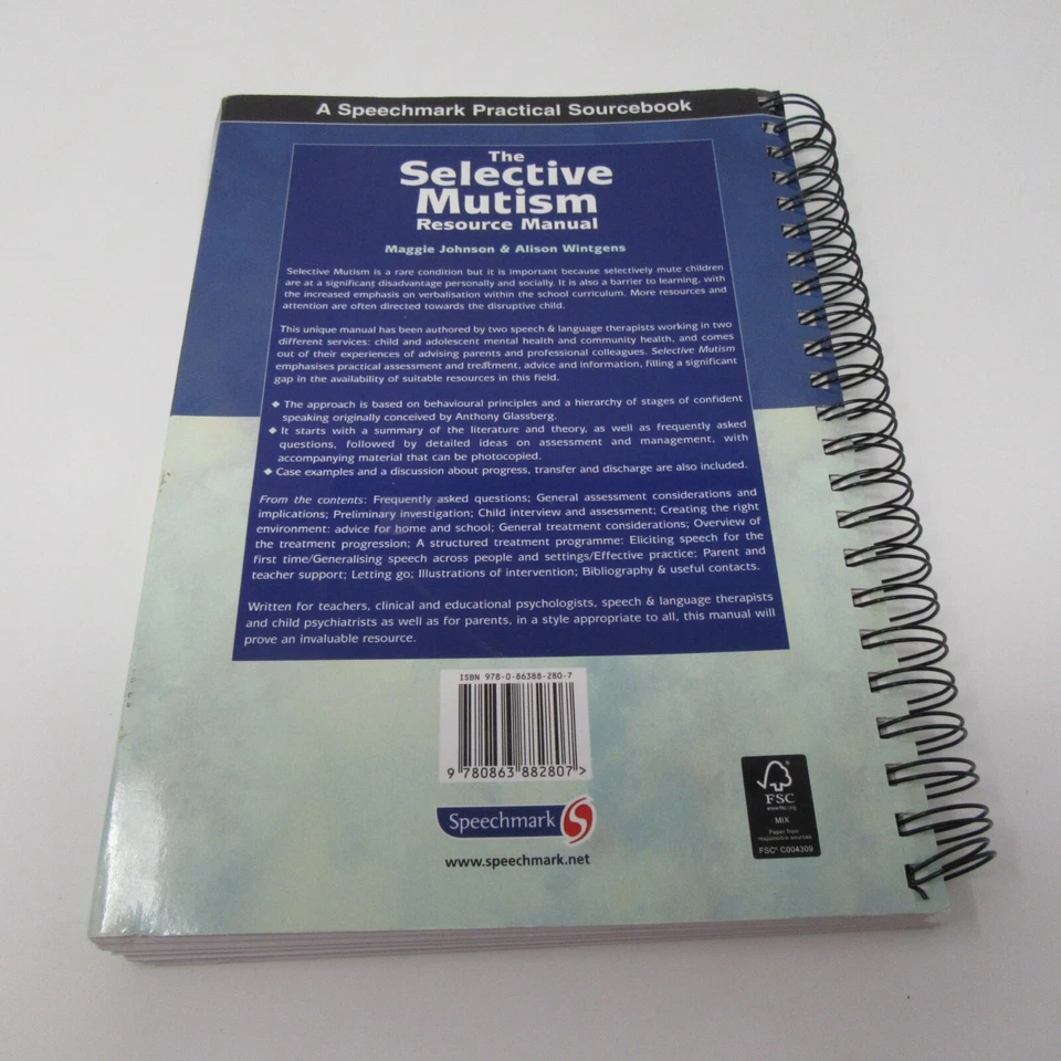 The Selective Mutism Resource Manual By Maggie Johnson 2012 Spiral bound Book Foto 2 de 4