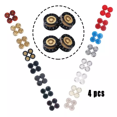 4* Guitar Control Knobs Volume Tone Speed Control 18-Splines for LP Style SG ESP