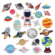 26pcs Space Planet Astronaut Iron on Patches Embroidered Motif DIY Applique