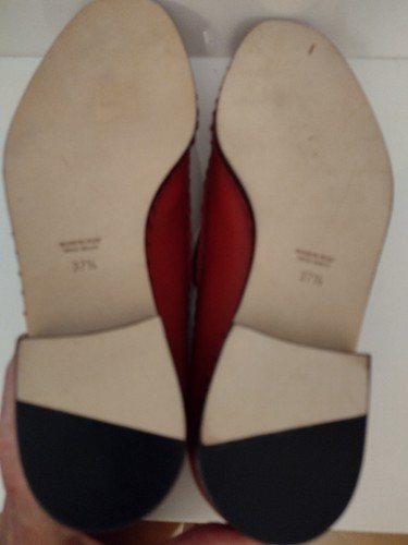 Laurence Dacade For Thakoon $795 RED Leather Slip-on Loafers Sz 37.5 US: 7 ITALY - Picture 13 of 15