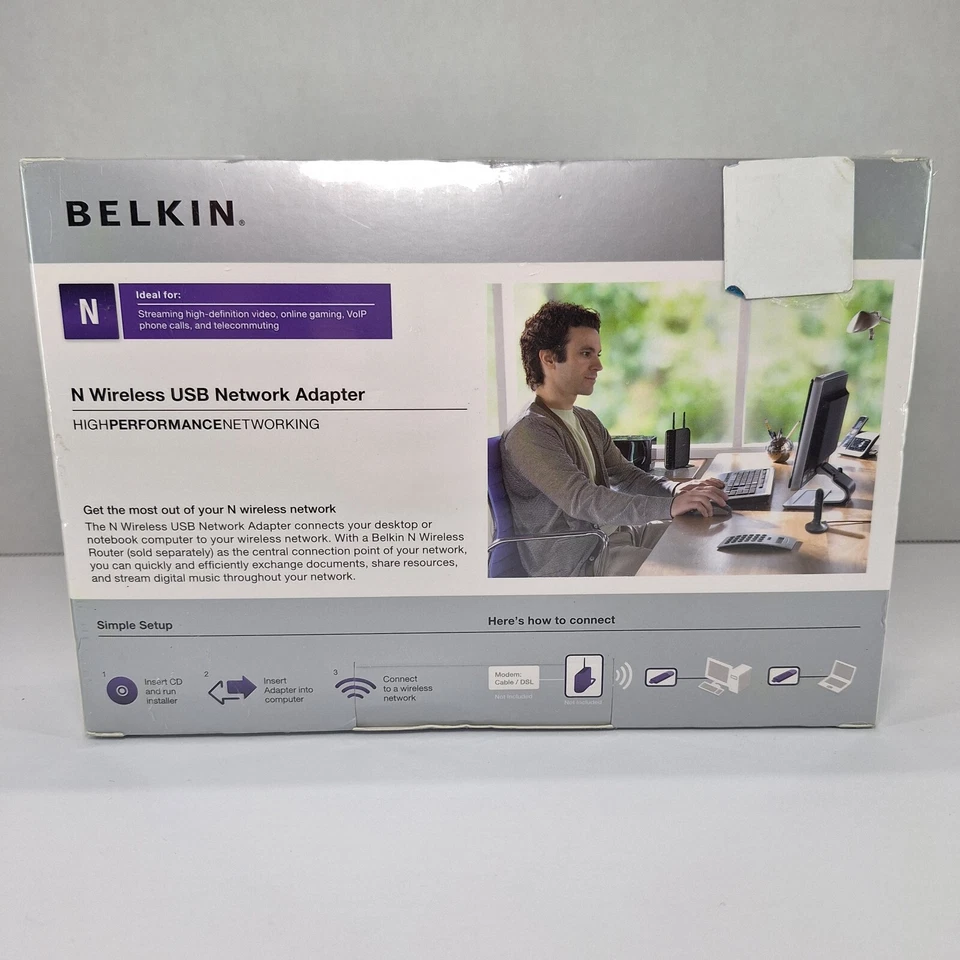 Belkin N Wireless USB Network Adapter Enhanced Speed & Coverage F5D8053 - Image 2 of 4