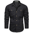 Mens Work Shirts Military Long Sleeves Air Force Army Cotton Casual Shirts Tops