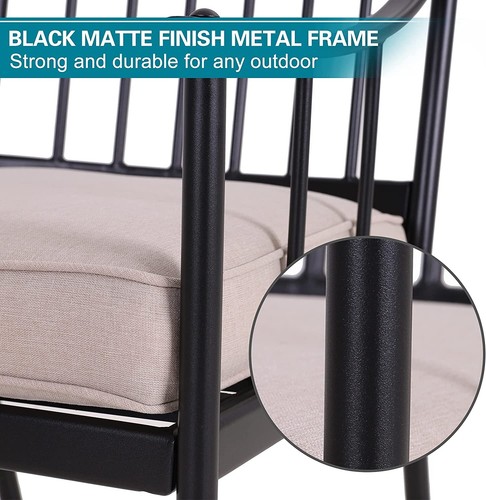 Patio Chair Set of 4 Outdoor Dining Chairs for Yard Garden Furniture w/ Cushion - Picture 8 of 12