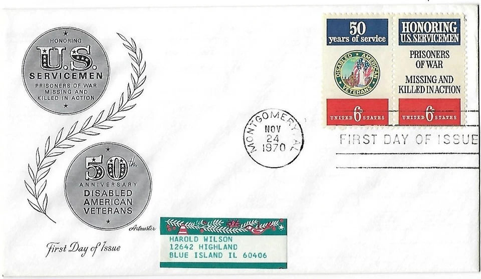 4 '70 FDCs Honoring Servicemen, POWs on Fleetwood Artmaster SC#1421 1422 - Image 2 of 4