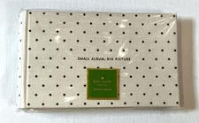 NEW Kate Spade White Small Album Big Picture 4 x 6 Photo Album Black Polka Dots
