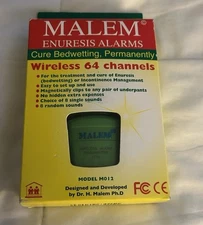 MALEM Wireless Bedwetting Alarm MO12 Enuresis System NEW Complete
