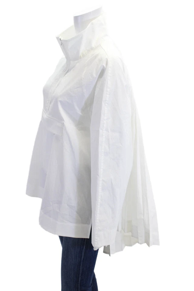 Cortavientos Athleta Mujer Anorak Blanco Cuello Alto Cremallera Manga Larga Talla M Foto 2 de 4