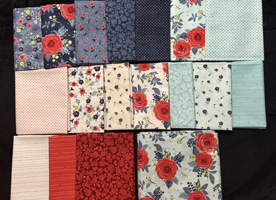 Kelly Panacci Roses Are Red OOP Fabric – 17 Fat Quarters Yard Cut – Riley Blake - Image 2 of 2