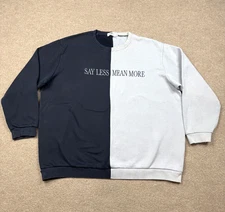 The Mayfair Group Sweatshirt Women's Size XL Black Blue Split Pullover OVERSIZED