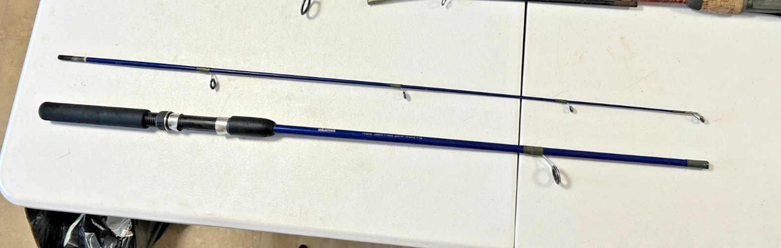Vintage Purplish Blue Okuma Fin-Chaser Fishing Rod FN-60-30, 6', 2 Piece