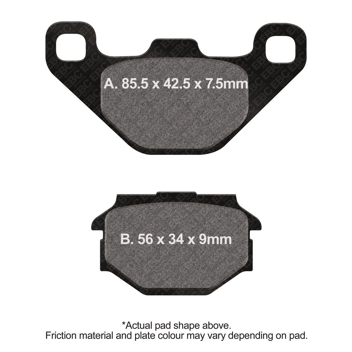 EBC Scooter Org Brake Pads (E327) Front Left for Malaguti F10 Jetline 50 1991-93