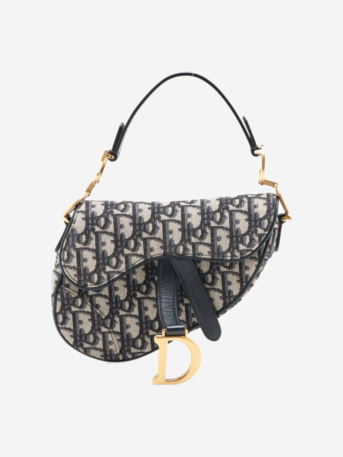 Dior Navy 2019 mini Oblique Saddle bag