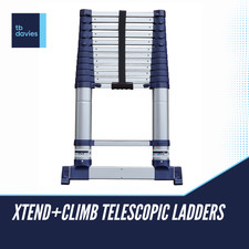 TBDavies Telescopic Ladder Aluminium 3.2m & 3.8m Extendable Ladder