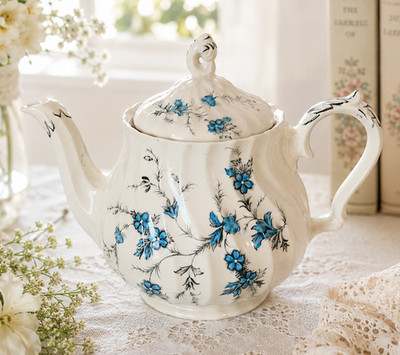Myotts China lyke Forget me Not Blue Floral Sound of Music Teapot Staffordshire