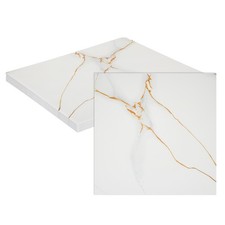 10Pcs 11.8"x11.8" Marble Peel and Stick Backsplash Wall Tiles, White/Gold