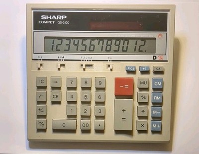 Sharp Compet QS-2130 Vintage Desktop Calculator Solar Power - Used - Works