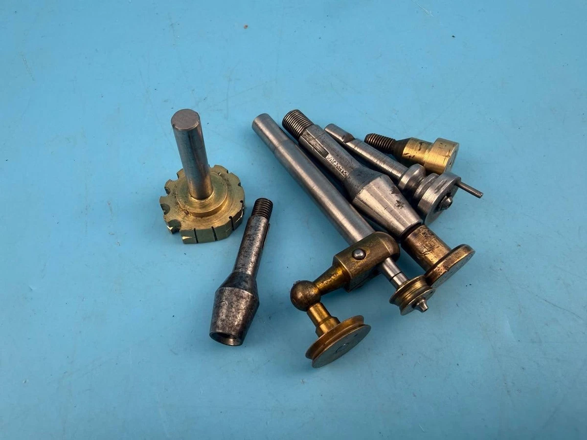 Watchmakers Leinen Wolf Jahn 8mm Lathe Parts Pivot Tool Lot Germany