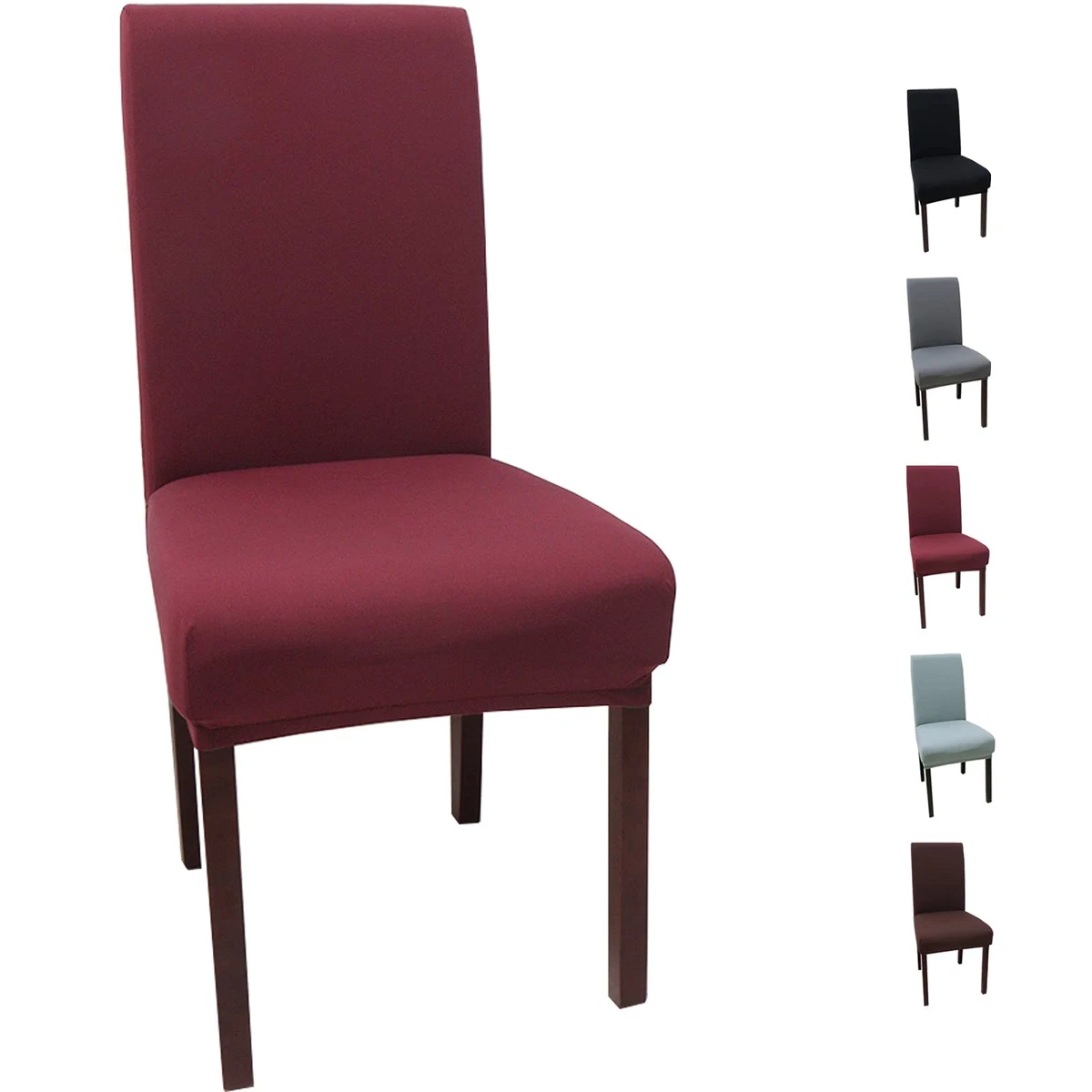 YUNSHANGHE 4 Pack Removable Washable Chair Covers Elastic Stretch – Red