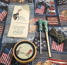 ROBERTS BROTHERS WOOD POT 3 SIDE GLASS SLATE FRICTION TURKEY CALL ALUMINUM PEG