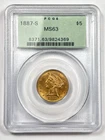 1887-S $5 Gold Liberty Head PCGS OGH MS63 Five Dollar Half Eagle Pre-1933 Coin