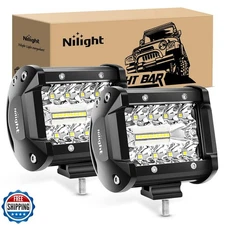 Nilight Led Light Pods 2PC 4Inch 60W Flood Spot Combo Triple Row 