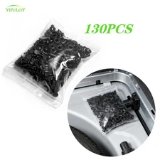 130Pcs For Accord Bumper Clip 10mm Hood Fender Push Rivets Retainer Fasteners