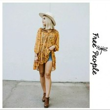 Free People Keeping Up With Kara Tunic Dress Boho Festival Embroidered in Small