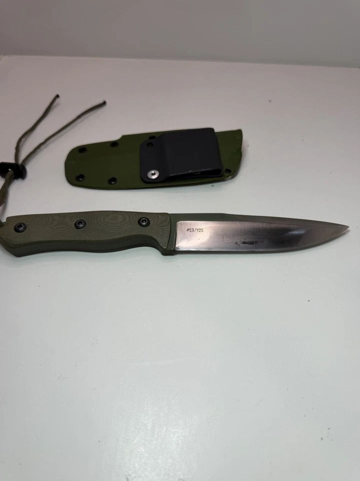 Cuchillos Bark River 154CM #53/125 hoja fija verde Micarta con funda Kydex - como nuevos Foto 3 de 4